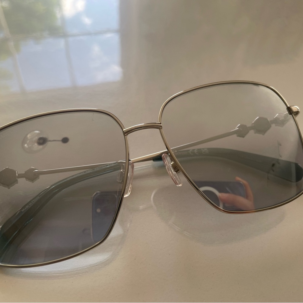 Swarovski Silver Aviator Sunglasses with Gradient Lenses